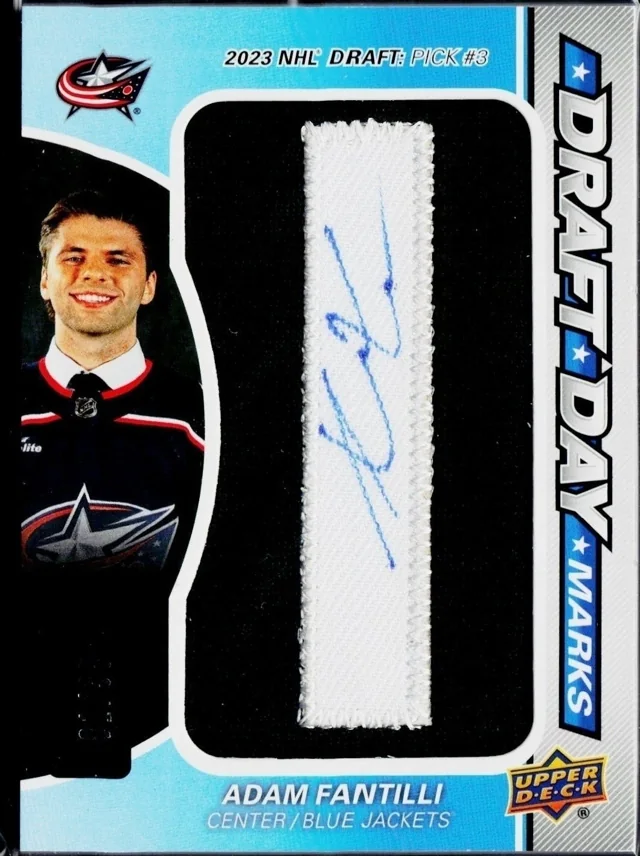 Adam Fantilli Draft Day Marks autograph patch card listed on the founder's store